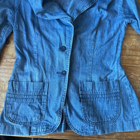 LEVI'S 70s Vintage Denim Jean Jacket Size 10 - Picture 2 of 6